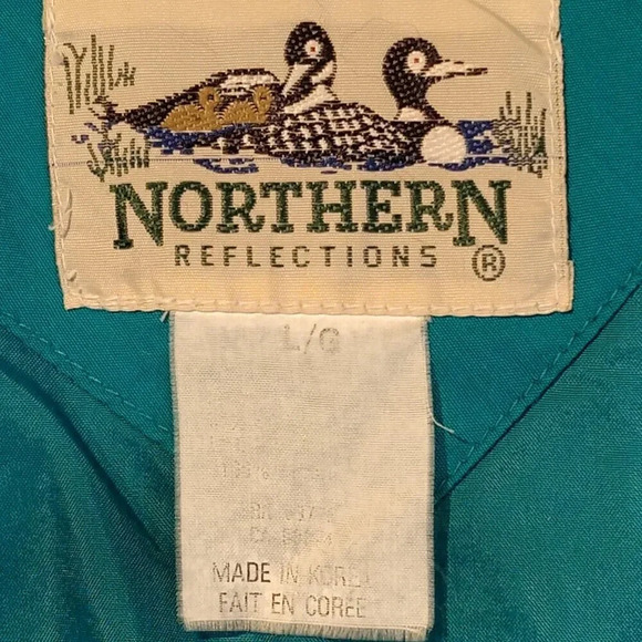 Northern Reflections Women's Turquoise Nylon Lined Hooded Windbreaker Size Large - Picture 3 of 11